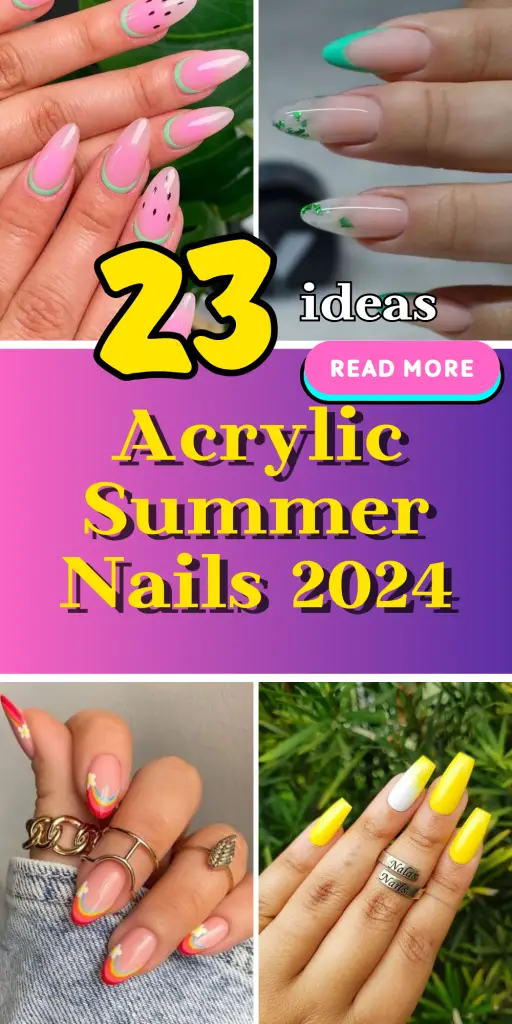 Trendsetting Acrylic Summer Nails 2024 Vivid Designs & Ideas 100 chars