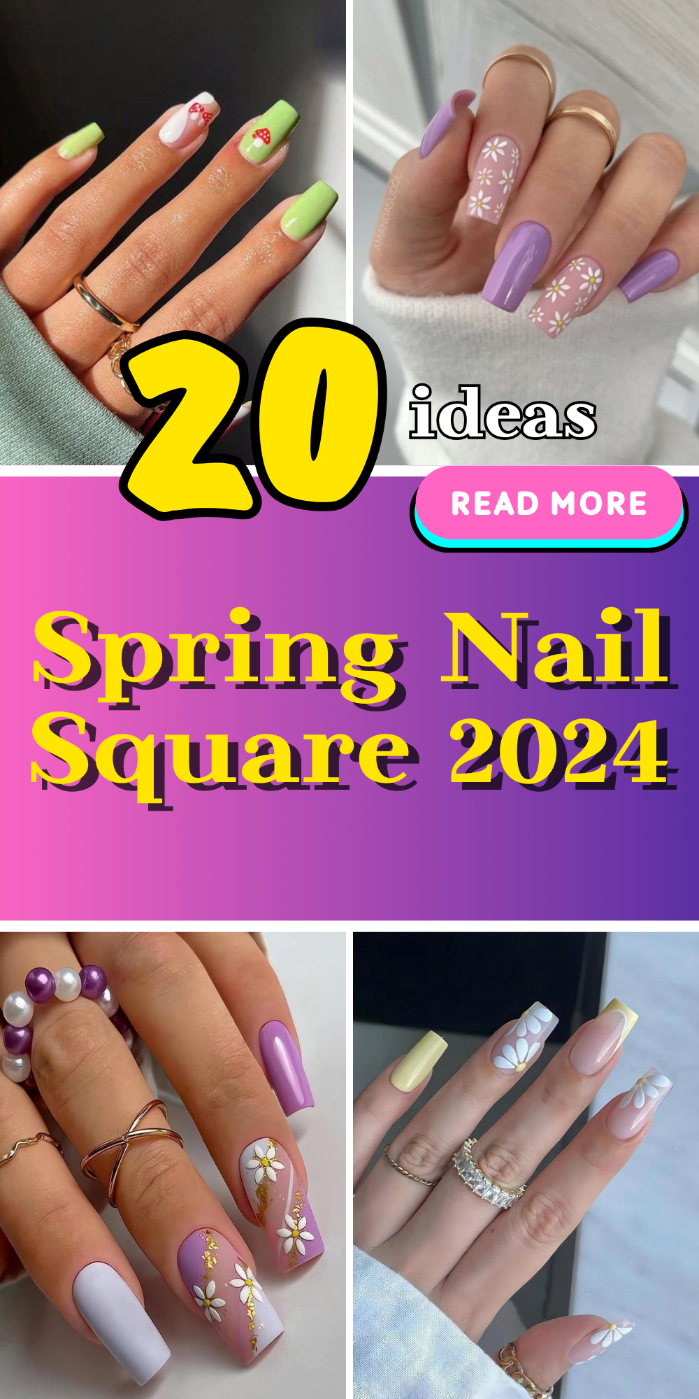 Spring Nail Square 2024 Trends Chic Designs for Long & Short Styles