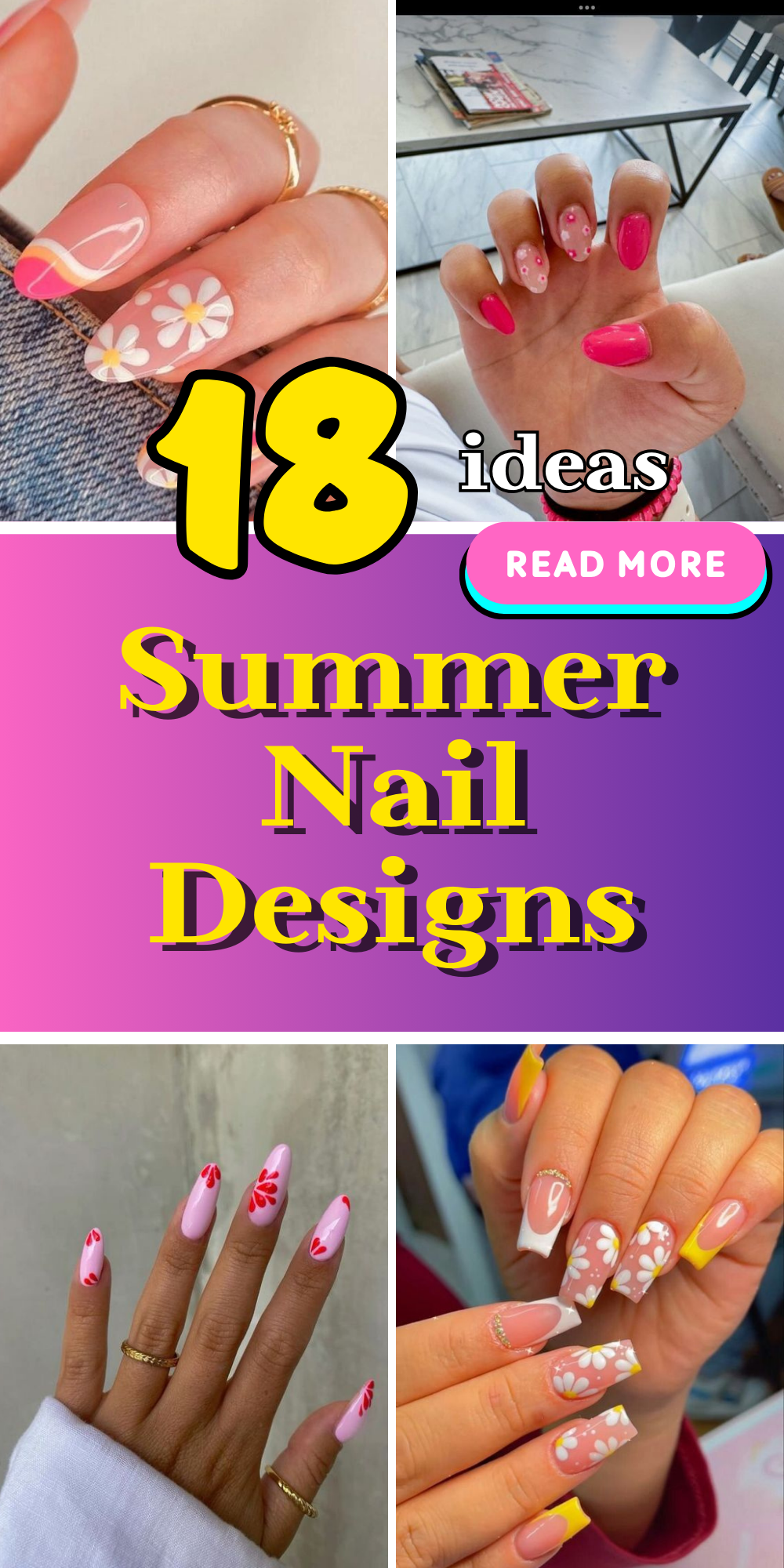 Top 2024 Summer Nail Trends Cute Almond & Bright Pink Designs