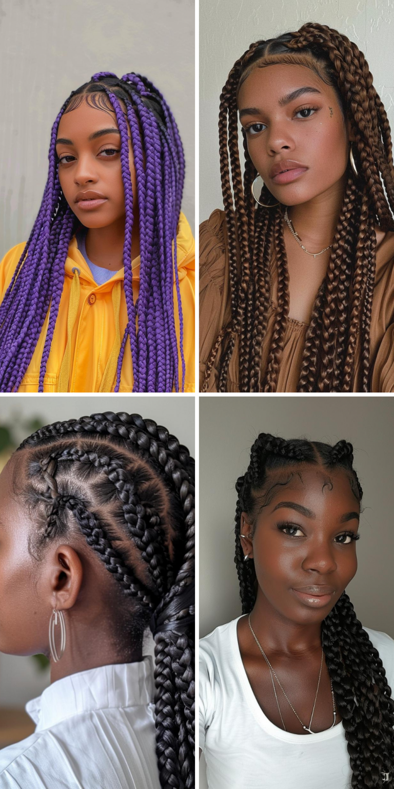 76 Stunning Box Braids Hairstyles for Black Women: Medium, Short, and Colorful Options