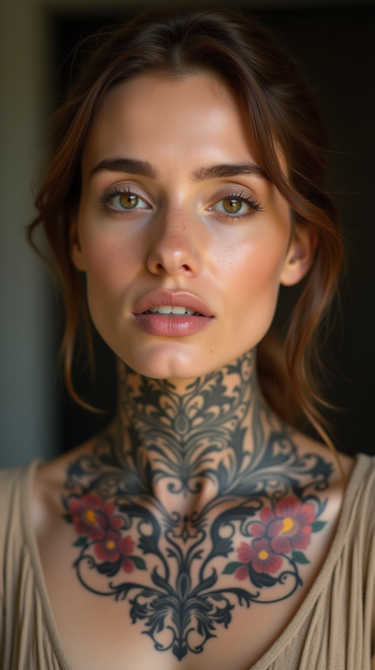 23 Discover Elegant & Unique Neck Tattoos for Women: Find Your Style Today!