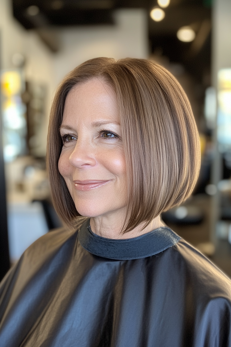 10. Honey Brown A-Line Bob (Bob Hairstyles For Older Women) - Bob Hairstyles For Older Women