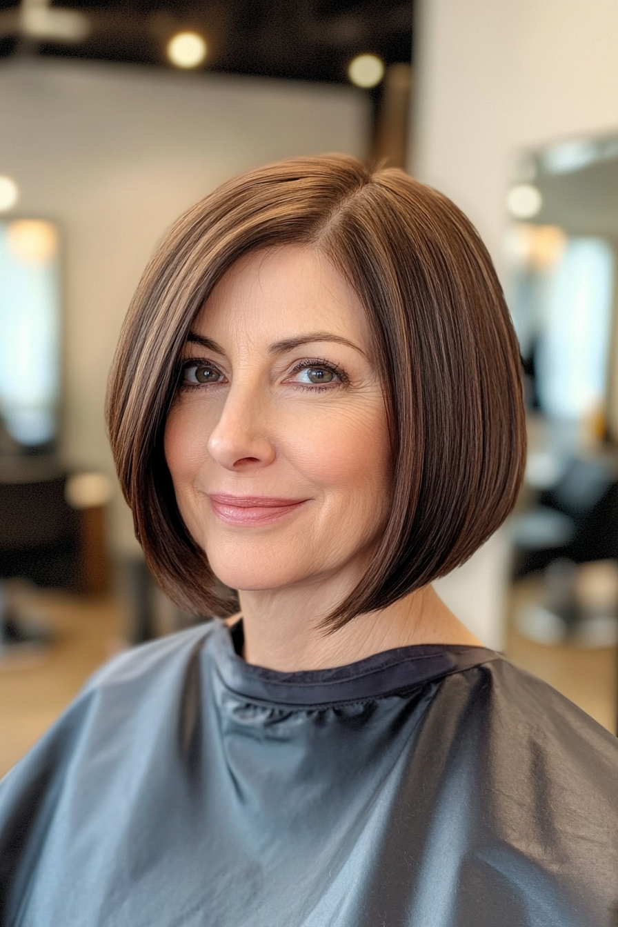 21. Espresso Brown Classic Bob (Bob Hairstyles For Older Women) - Bob Hairstyles For Older Women