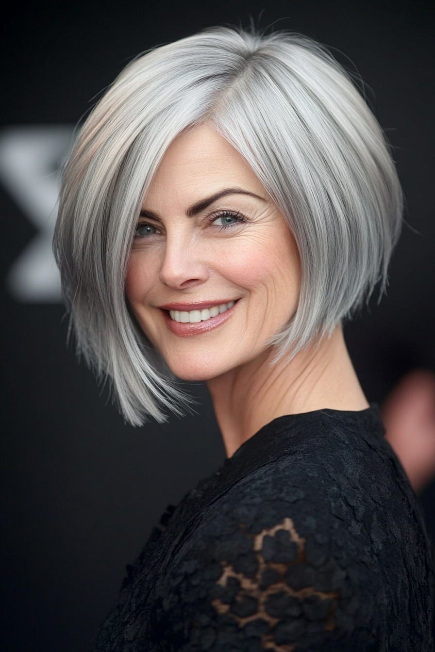 22. Short Silver Pixie Bob (Bob Hairstyles For Older Women) - Bob Hairstyles For Older Women