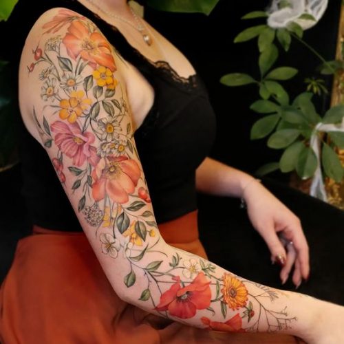 Floral Sleeve Tattoos for Women 2025: Discover Unique and Colorful Designs for Your Next Tattoo