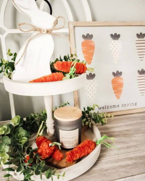 tiered tray spring decor ideas